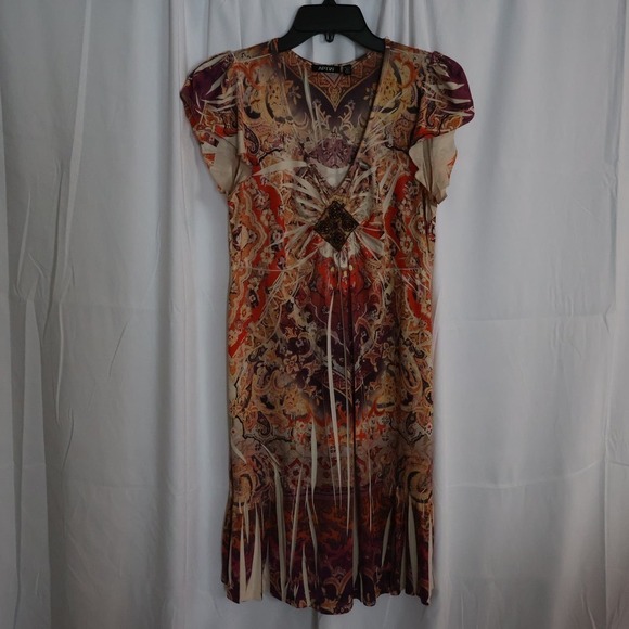 Apt 9 Dress, Women Size PM Made in Chine Brown Graphics - Picture 11 of 11